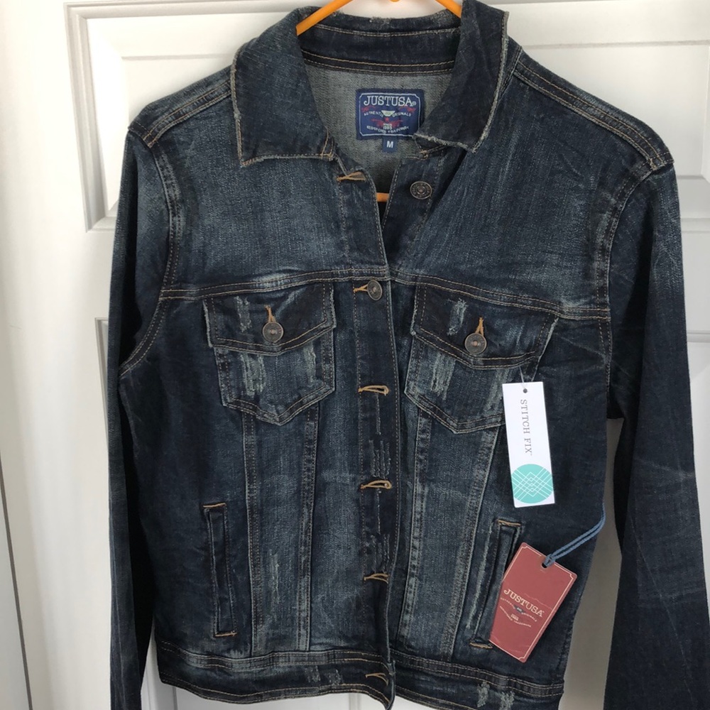 Jean jacket, never worn-“Just USA”
